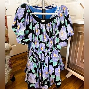 NWT Black Floral Mini Dress | Size L